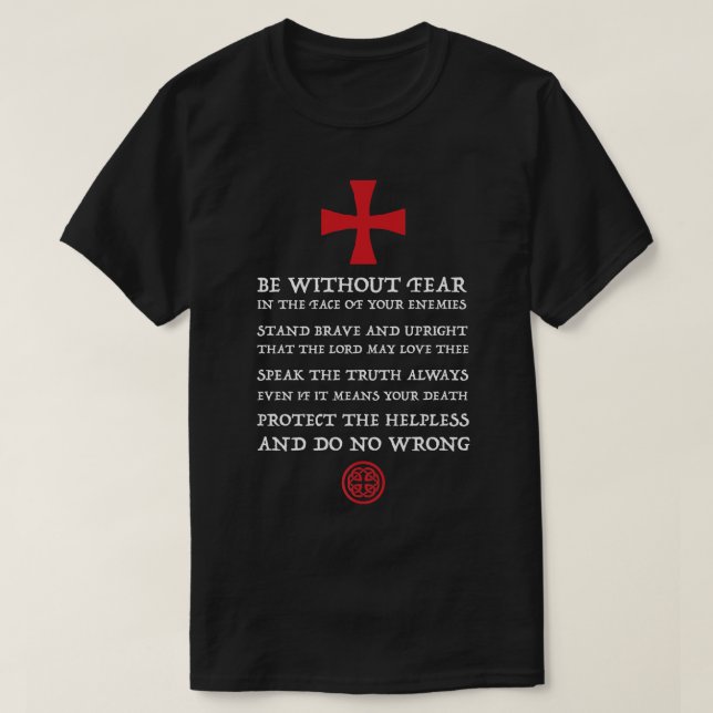Manar Crusader Knight Knight-mallkoden    THol T Shirt (Design framsida)