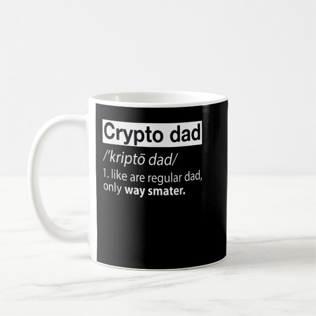Manar Crypto Pappa som en vanlig kryptovaluta för  Kaffemugg (Vänster)