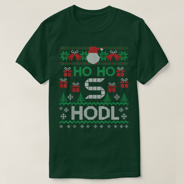 Manar Cryptocurrency Ho ho Hodl Solana Ugly Christ T Shirt (Design framsida)