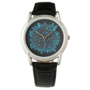 *~* Manar Crystal Sphere Metallic Blue Teal Armbandsur