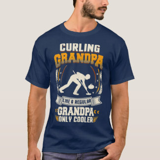 Manar Curling Grandpa som en vanlig morfar T Shirt