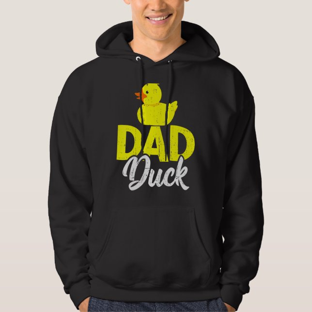 Manar Cute Duckling Duckies Pappa Anka Fars dag Hoodie (Framsida)