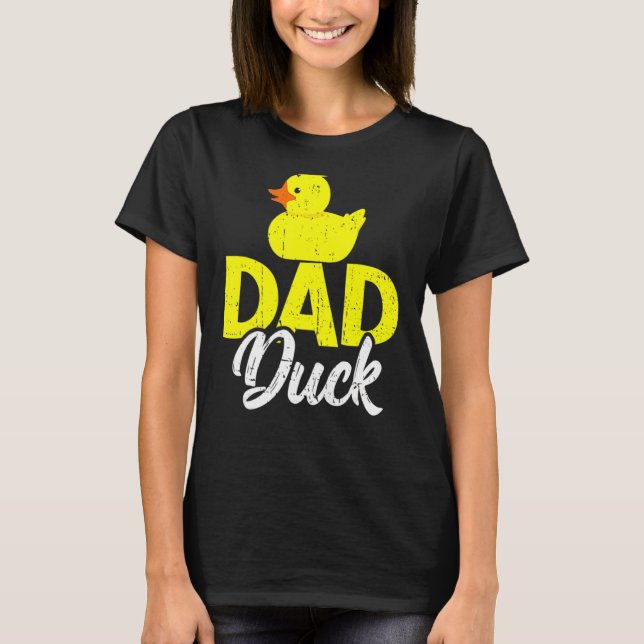 Manar Cute Duckling Duckies Pappa Anka Fars dag T Shirt (Framsida)
