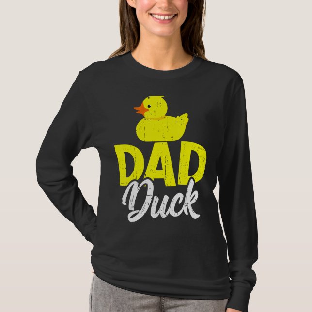Manar Cute Duckling Duckies Pappa Anka Fars dag T Shirt (Framsida)