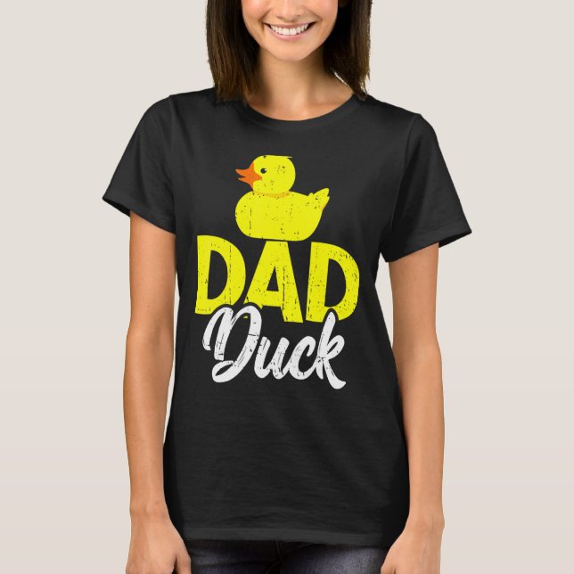 Manar Cute Duckling Duckies Pappa Anka Fars dag T Shirt (Framsida)