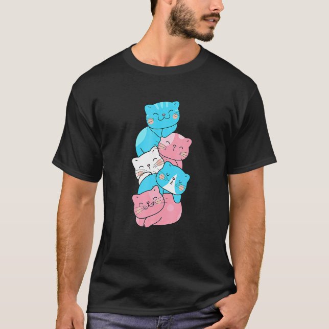 Manar Cute Lgb Ransgender Flagga Cat Lgb Cute C T Shirt (Framsida)