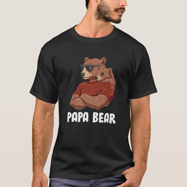 Manar Cute Pappa Bear - Far Kids DDotter Son Pap T Shirt (Framsida)