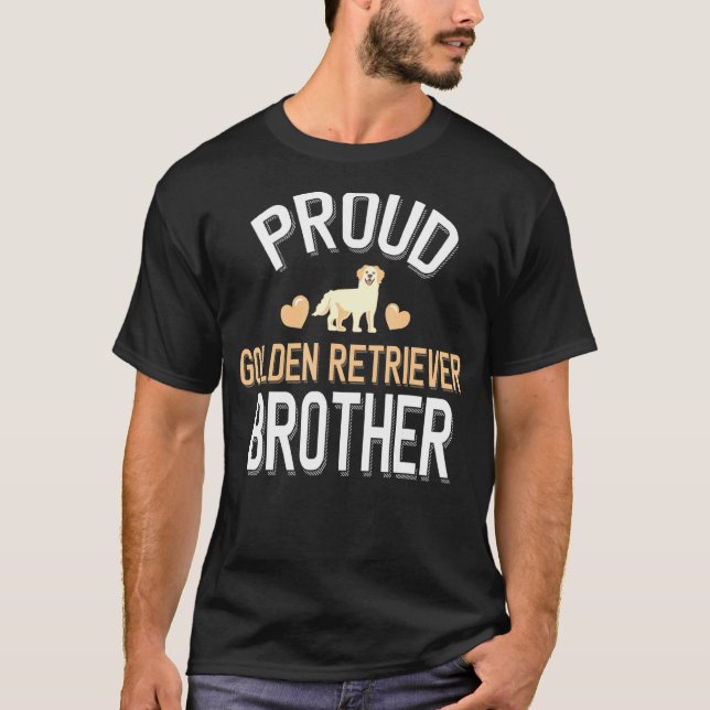 Manar Cute Proud Golden Retriever Brother T Shirt (Framsida)