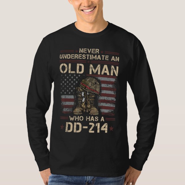 Manar d 214 Alumni Veteran U S Flagga Soldier Dd21 T Shirt (Framsida)