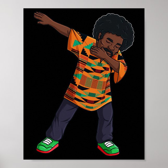 Manar Dabbing African American Man Junetelfte Blac Poster (Framsidan)