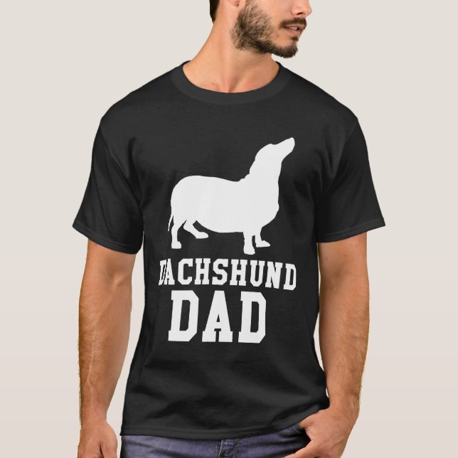 Manar Dachshund Pappa Weiner Hund Tee Shirt (Framsida)