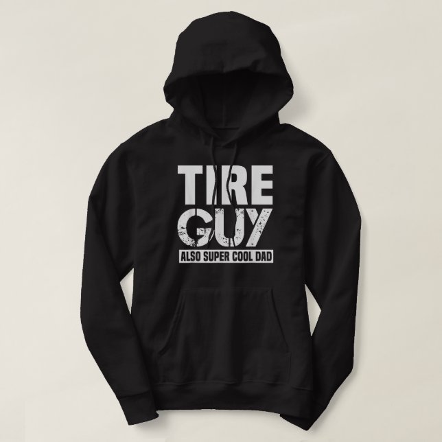 Manar Däck Guy lustik bil Mechanic Pappa Far Pappa Hoodie (Design framsida)