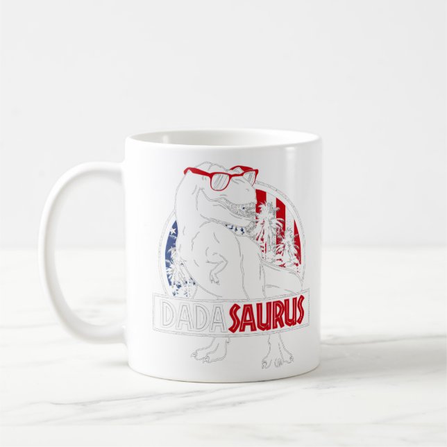 Manar Dadasaurus Dinosaur Pappa pappa Rex American Kaffemugg (Vänster)