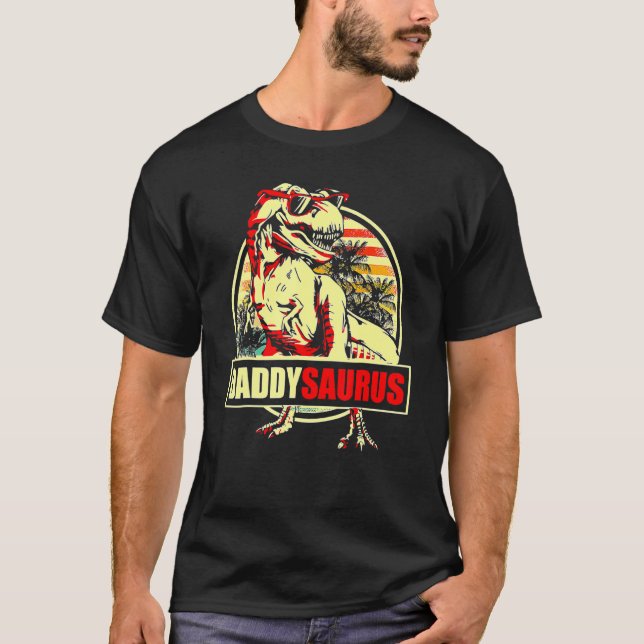 Manar Daddysaurus Fars dag Rex Dinosaur Pappa Fa T Shirt (Framsida)