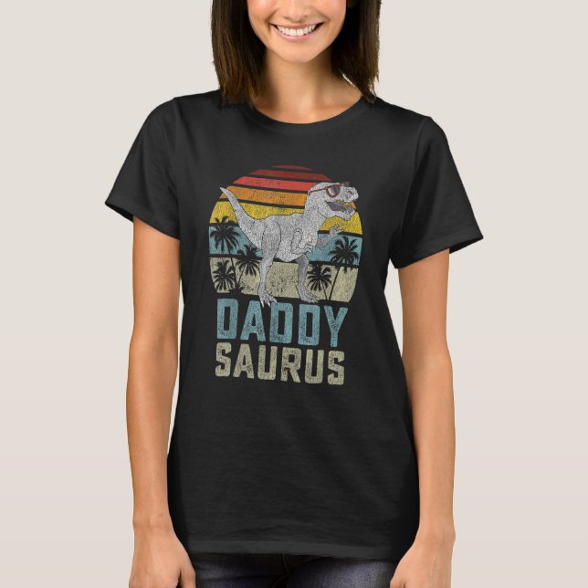 Manar Daddysaurus Rex Dinosaur Pappa Saurus Family T Shirt (Framsida)
