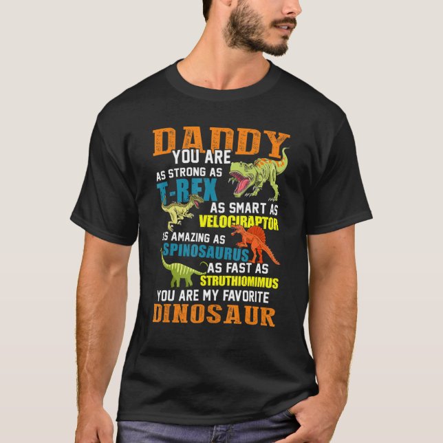 Manar Daddysaurus t Rex Dinosaur pappa Saurus Fami T Shirt (Framsida)