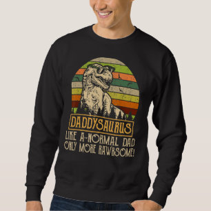 Manar Daddysaurus Vintage Rex pappa Saurus Endast  Lång Ärmad Tröja