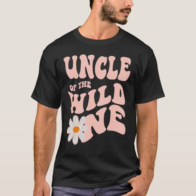 Manar Daisy Birthday Vild One Boho 1st Birthund T Shirt (Framsida)