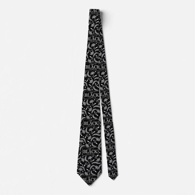 Manar Damask Black History Designer Tie Slips (Framsida)