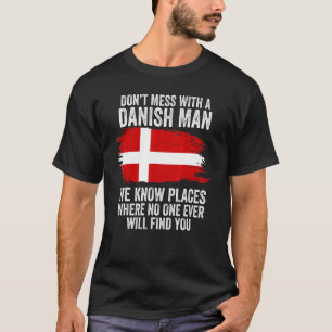 Manar Dansk Flagga Danmark T Shirt