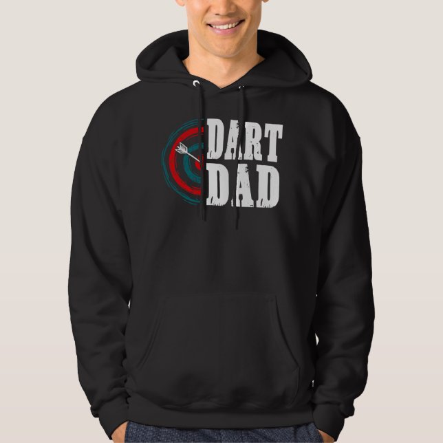 Manar Dart Pappa Darts Player Far Dartboard Hoodie (Framsida)