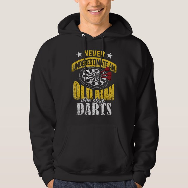 Manar Dart Player underskattar aldrig en gammal ma Hoodie (Framsida)