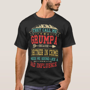 Manar de kallar mig Grumpa-partner i brottligt Far T Shirt