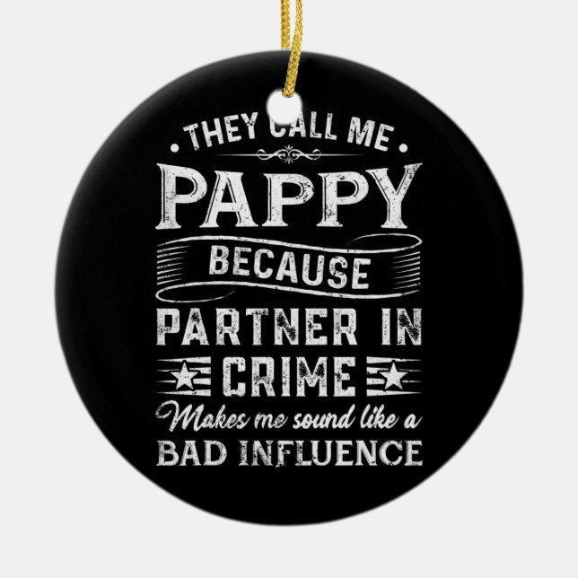 Manar de kallar mig Pappy vid jul Fars dag Julgransprydnad Keramik (Framsidan)