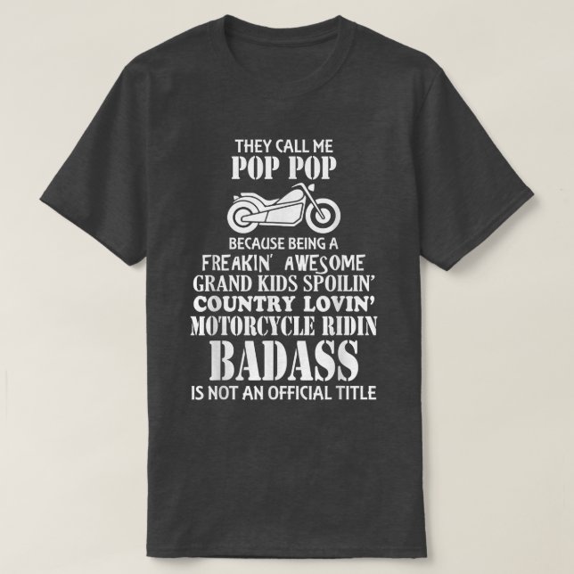Manar de kallar mig Pop Manar motorcykelns Biker   T Shirt (Design framsida)