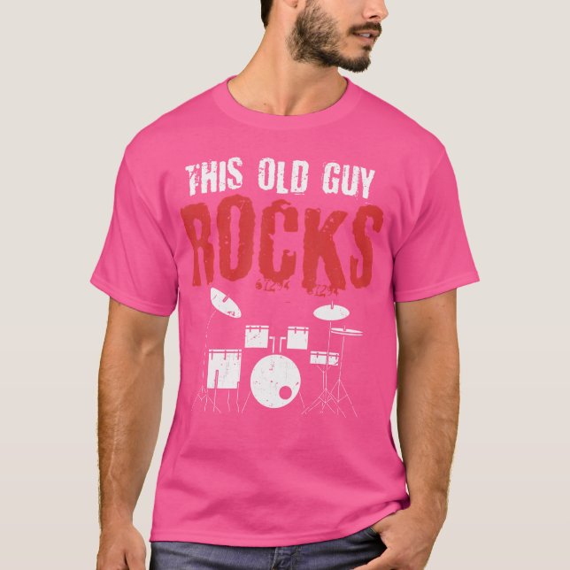 Manar Den gamle Guy Sten har tröttat Drummer Drum  T Shirt (Framsida)