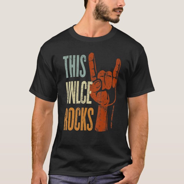 Manar Denna farbror Sten coola djävulen horn T Shirt (Framsida)
