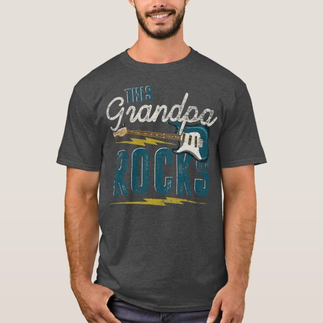 Manar Denna Grandpa Sten Bassistance Fars dag Musi T Shirt (Framsida)