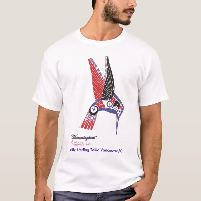 Manar design för Hummingbird för konstnär för T-shirt (Framsida)