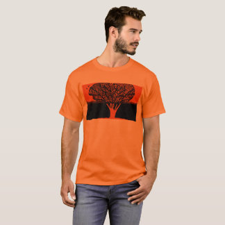 manar design för orange träd för t-skjorta i svart tee shirt