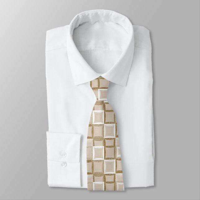 Manar Designer Ties Beige Stars Slips (Bunden)
