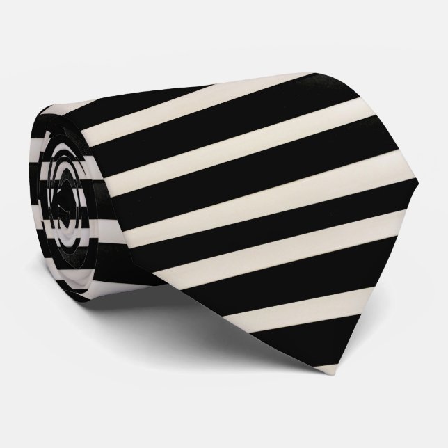 Manar Designer Ties Black and White Rand Slips (Rullad)