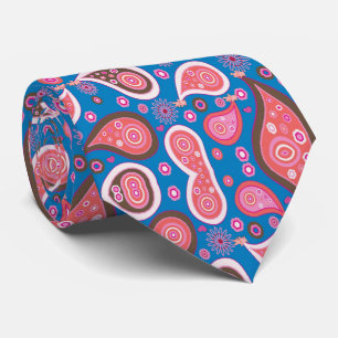Manar Designer Ties Blue Rosa Paisley Slips