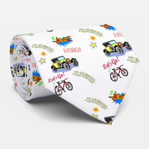 Manar Designer Ties Hero Bicycle Airplan Slips