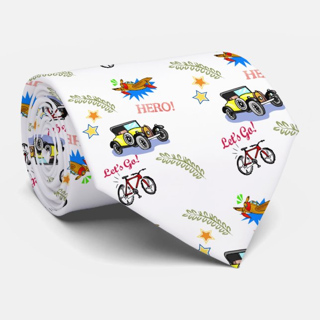 Manar Designer Ties Hero Bicycle Airplan Slips (Rullad)