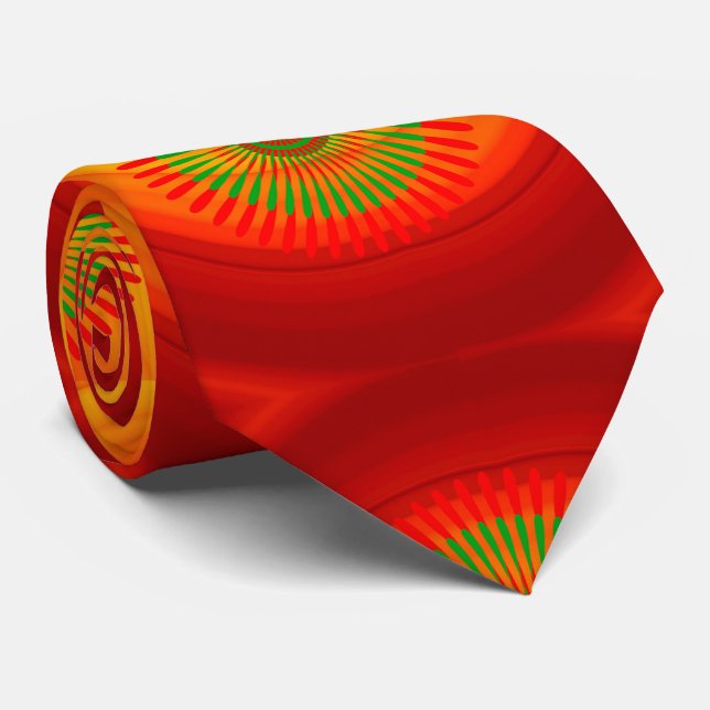 Manar Designer Ties Orange Red Grönt Slips (Rullad)