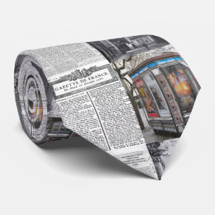 Manar Designer Ties Paris Frankrike Newspaper Slips