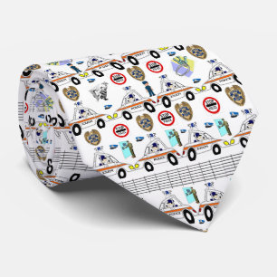 Manar Designer Ties Police Cars Slips