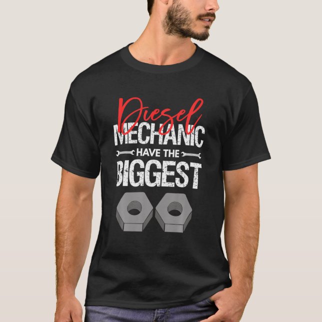 Manar Diesel Mechanic har den största bildiesel t Shirt (Framsida)