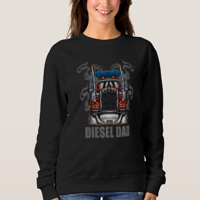 Manar Diesel Pappa Trucker Trucker 18 Wheeler T Shirt (Framsida)
