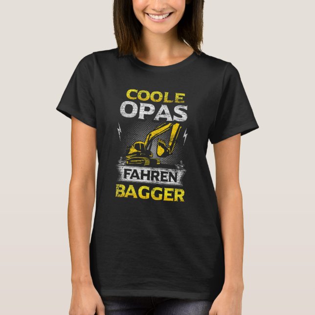 Manar Digger Driver Grandpa Construction Maskin D T Shirt (Framsida)