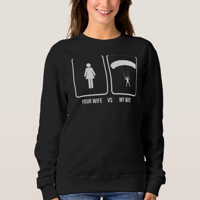 Manar din fru har min fru och min paragliding Para T Shirt (Framsida)