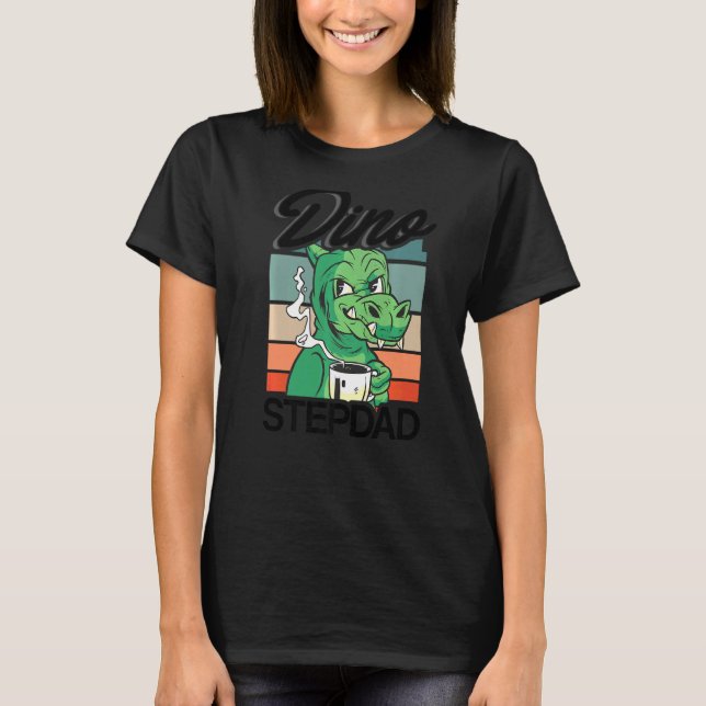 Manar Dino Stepdad Fars dag pappa Retro Stepdad T Shirt (Framsida)