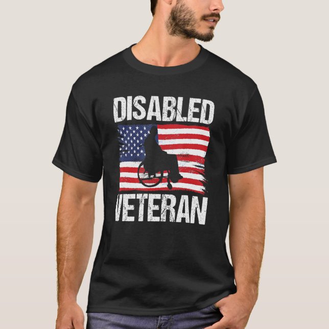 Manar Disabled Veteran american Flagga T Shirt (Framsida)