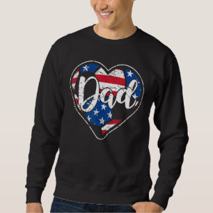 Manar Distress American Flagga Heart Oceanen Pappa Lång Ärmad Tröja