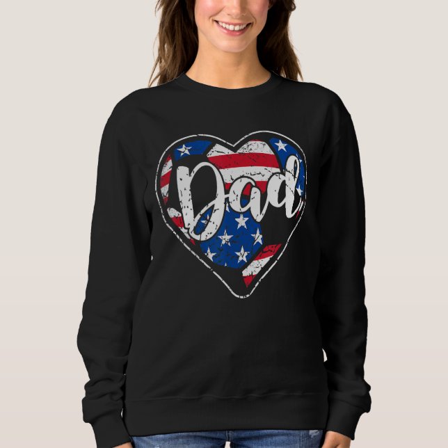 Manar Distress American Flagga Heart Oceanen Pappa T Shirt (Framsida)